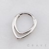 DOUBLE LINED TEARDROP CHEVRON 316L SURGICAL STEEL SEPTUM HINGED SEGMENT RING